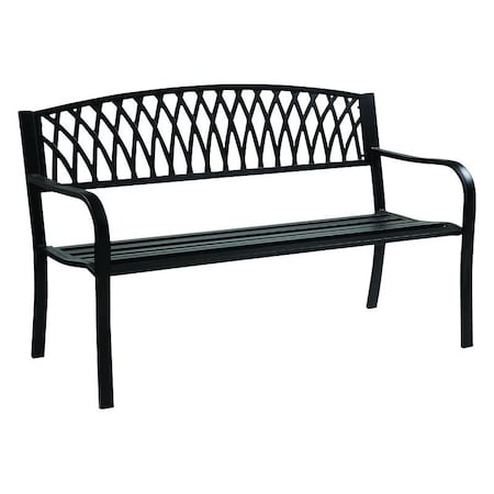 Living Accents Living Accents Black Cast Iron Grass Back Park Bench 33.46 in. H X 50 in. L X 23.62 in. D KMS620G